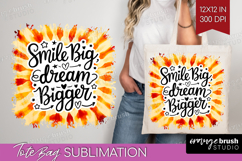 Inspirational Quote Tote Bag - Autumn Tie Dye Tote Bag PNG Product Image 1