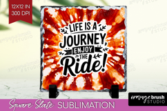Inspirational Quote Slate PNG - Autumn Tie Dye Square Slate Product Image 1