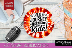 Inspirational Quote Car Coaster - Autumn Tie Dye Coaster PNG Product Image 1