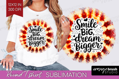 Inspirational Quote Round Tshirt Background - Autumn Tie Dye Product Image 1