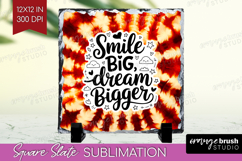 Inspirational Quote Slate PNG - Autumn Tie Dye Square Slate Product Image 1