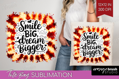 Inspirational Quote Tote Bag - Autumn Tie Dye Tote Bag PNG Product Image 1