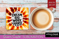 Inspirational Quote Square Coaster - Autumn Tie Dye Coaster Product Image 1