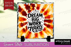 Inspirational Quote Slate PNG - Autumn Tie Dye Square Slate Product Image 1