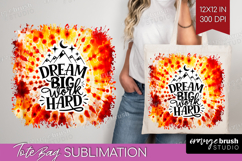 Inspirational Quote Tote Bag - Autumn Tie Dye Tote Bag PNG Product Image 1