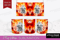 Inspirational Quote Mug Wrap - Autumn Tie Dye Mug PNG Product Image 1