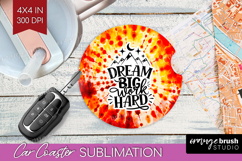 Inspirational Quote Car Coaster - Autumn Tie Dye Coaster PNG Product Image 1