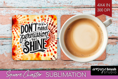Inspirational Quote Square Coaster - Autumn Tie Dye Coaster Product Image 1