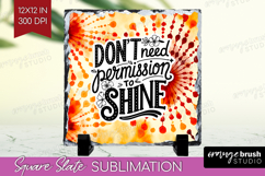 Inspirational Quote Slate PNG - Autumn Tie Dye Square Slate Product Image 1