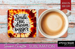 Inspirational Quote Square Coaster - Autumn Tie Dye Coaster Product Image 1