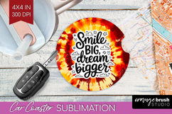 Inspirational Quote Car Coaster - Autumn Tie Dye Coaster PNG Product Image 1