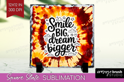Inspirational Quote Slate PNG - Autumn Tie Dye Square Slate Product Image 1