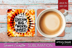 Inspirational Quote Square Coaster - Autumn Tie Dye Coaster Product Image 1