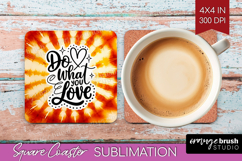 Inspirational Quote Square Coaster - Autumn Tie Dye Coaster Product Image 1