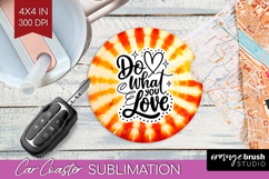 Inspirational Quote Car Coaster - Autumn Tie Dye Coaster PNG Product Image 1