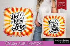 Inspirational Quote Tote Bag - Autumn Tie Dye Tote Bag PNG Product Image 1