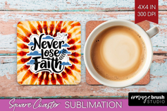 Inspirational Quote Square Coaster - Autumn Tie Dye Coaster Product Image 1