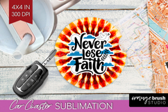 Inspirational Quote Car Coaster - Autumn Tie Dye Coaster PNG Product Image 1