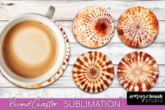 Autumn Tie Dye Round Coaster - Fall Coaster Sublimation Product Image 1