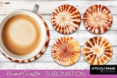 Autumn Tie Dye Round Coaster - Fall Coaster Sublimation Product Image 1