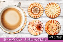 Autumn Tie Dye Round Coaster - Fall Coaster Sublimation Product Image 1