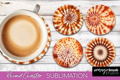 Autumn Tie Dye Round Coaster - Fall Coaster Sublimation Product Image 1
