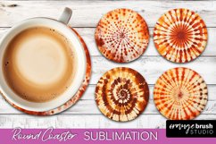 Autumn Tie Dye Round Coaster - Fall Coaster Sublimation Product Image 1