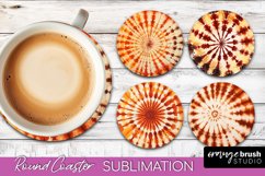 Autumn Tie Dye Round Coaster - Fall Coaster Sublimation Product Image 1