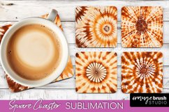 Autumn Tie Dye Square Coaster - Fall Coaster Sublimation Product Image 1