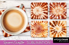 Autumn Tie Dye Square Coaster - Fall Coaster Sublimation Product Image 1