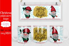 Merry &amp; bright mug wrap png | Christmas mug sublimation PNG Product Image 3
