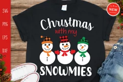 Christmas With My Snowmies Svg, Buffalo Plaid Svg, Christmas Product Image 1