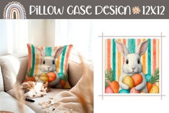 Easter Bunny Pillowcase, Cartoon Carrot Pillow Print Product Image 1