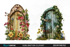 Flower Fairy Door Clipart Bundle Product Image 2