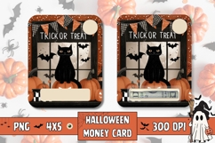 Cartoon Black Cat Money Card, Printable Halloween Print Product Image 1