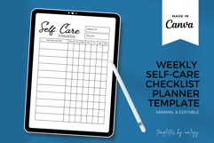 Weekly Self-Care Checklist Planner Template | Canva Digital Product Image 1