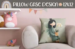 Fairy Pillow Sublimation, Cartoon Girl Pillowcase Template Product Image 1