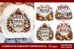 4 Christian Christmas PNG Designs, 4 Christian Inspirational Product Image 1