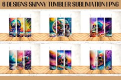 Colorful Skull Tumbler Sublimation Design PNG I 20oz Tumbler Product Image 1