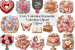 Cozy Valentine Romantic Valentine Clipart Product Image 1
