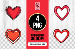 Layered Red Heart Outline Clipart Sublimation PNG Product Image 1