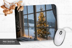 Winter Serenity with Glowing Tree Mouse Pad PNG Design Product Image 1