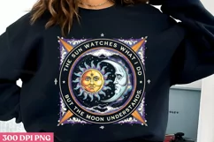 The sun watches what i do PNG, Sun and Moon Sublimation PNG Product Image 2