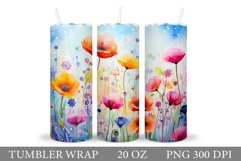 Flowers Tumbler Design. Wildflowers Tumbler Sublimation Product Image 1