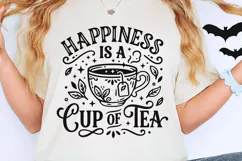 Happiness Is A Cup Of Tea Svg, Tea Lover Svg, Tea Time Svg. Product Image 2