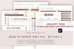 Procreate 2026 Calendar Planner Stamp Brush, Week, Month Product Image 1
