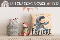 Astronaut Pillow Sublimation, Kids Pillowcase Template Product Image 1
