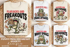 Funny Frog Breakfast Anxiety PNG, Flapjacks and Freakouts Fr Product Image 1