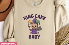 KING CAKE BABY PNG, Mardi Gras Sublimation PNG Product Image 2