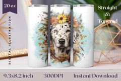 Watercolor Dalmatian Tumbler Sublimation, Dog Tumbler Wrap Product Image 1